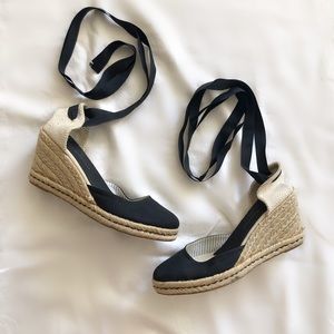 Tommy Hilfiger Tia ankle wrap wedge black